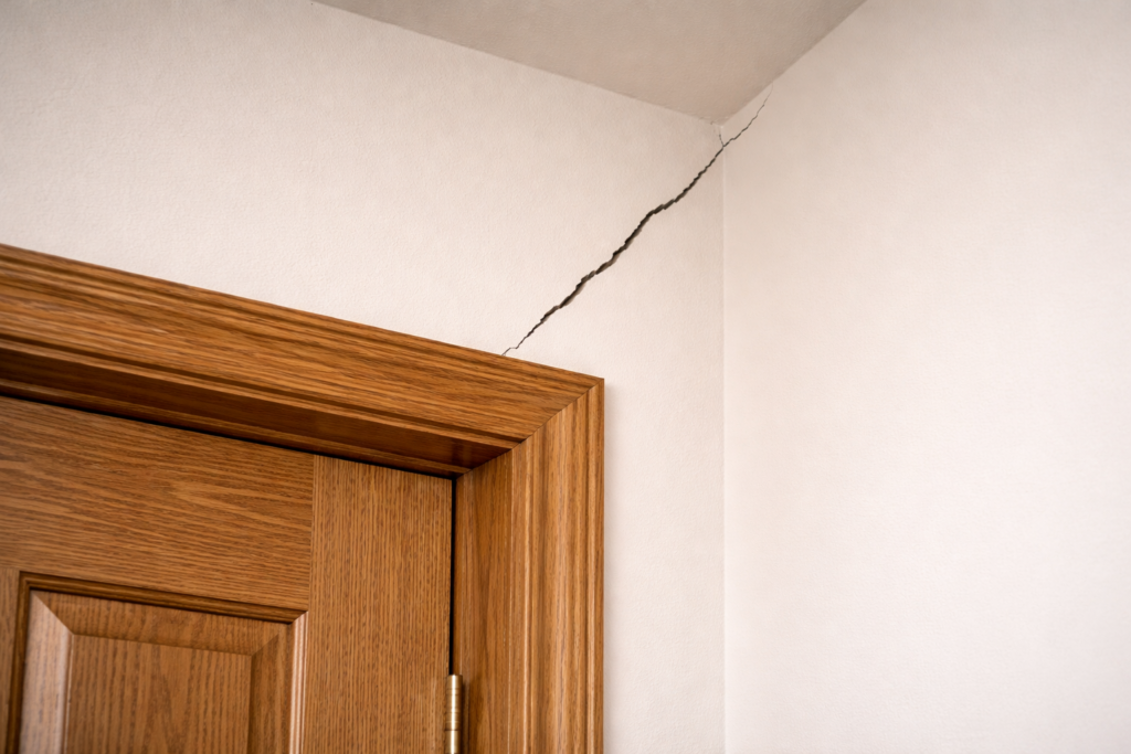 Foundation wall crack warning sign in Star Idaho home